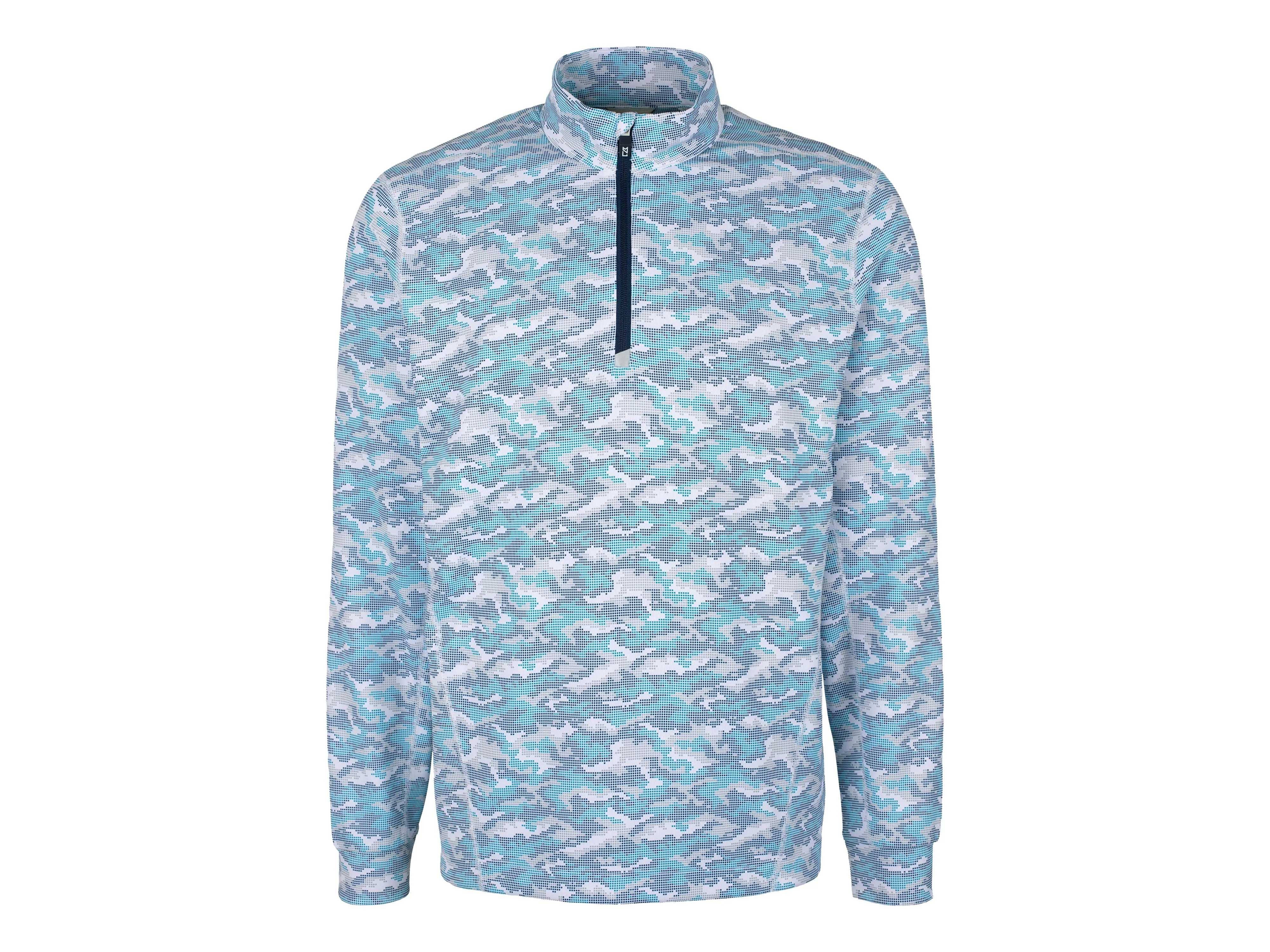 Cutter & Buck Traverse Camo Print Stretch Quarter Zip Mens Pullover