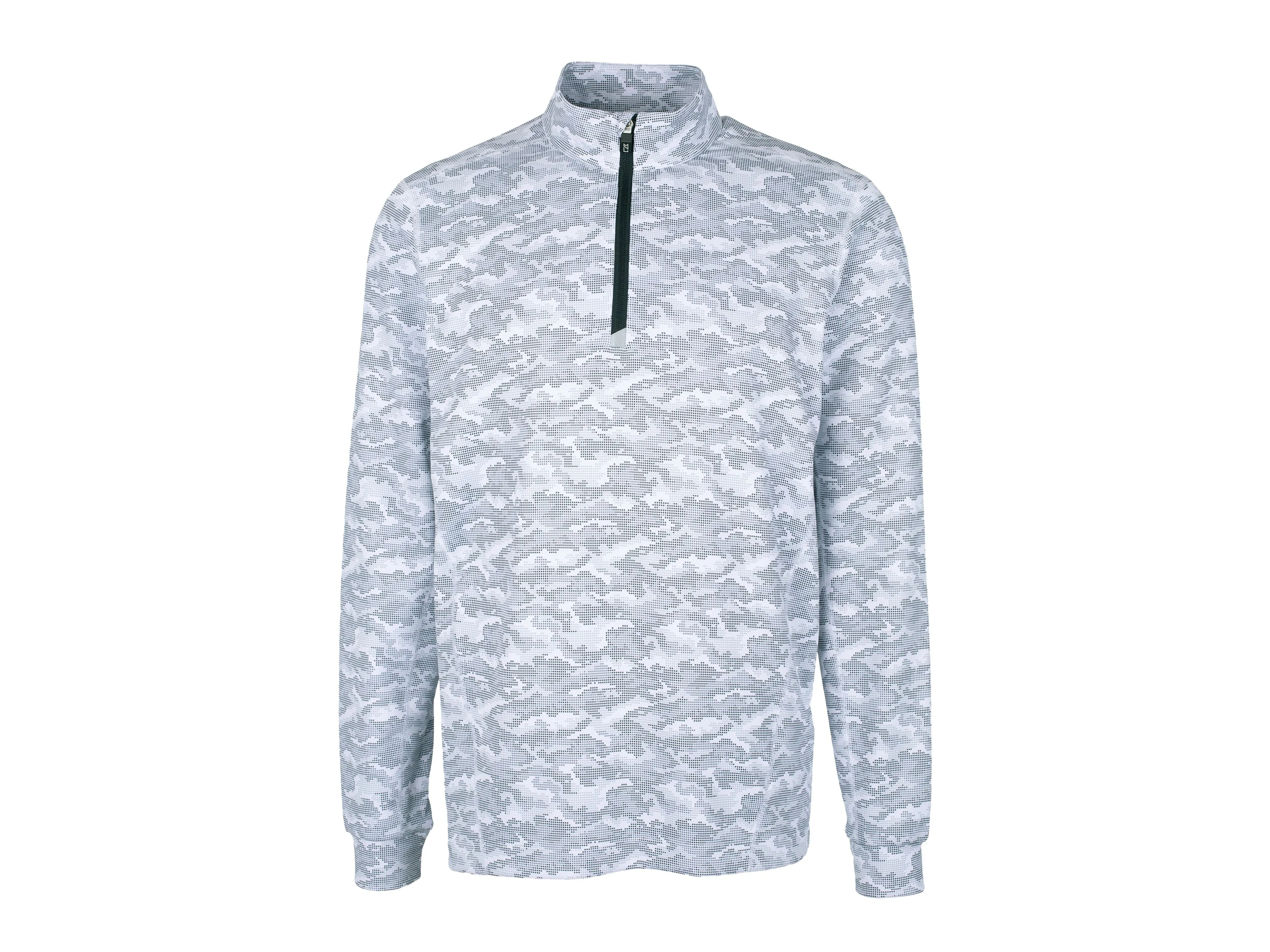 Cutter & Buck Traverse Camo Print Stretch Quarter Zip Mens Pullover