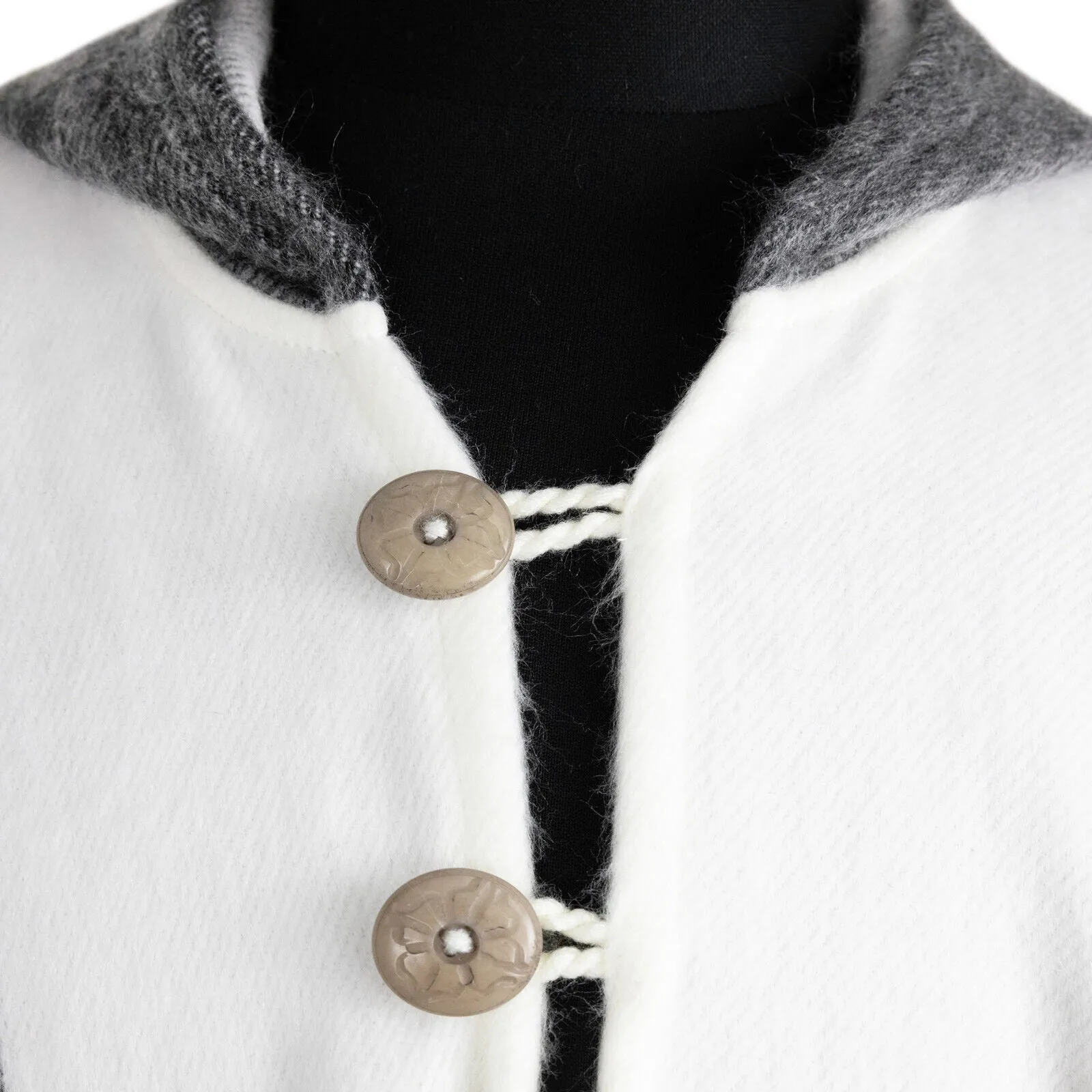 Ozogoche - Lightweight Baby Alpaca Hooded Poncho - Gray With Diamonds Pattern - Unisex