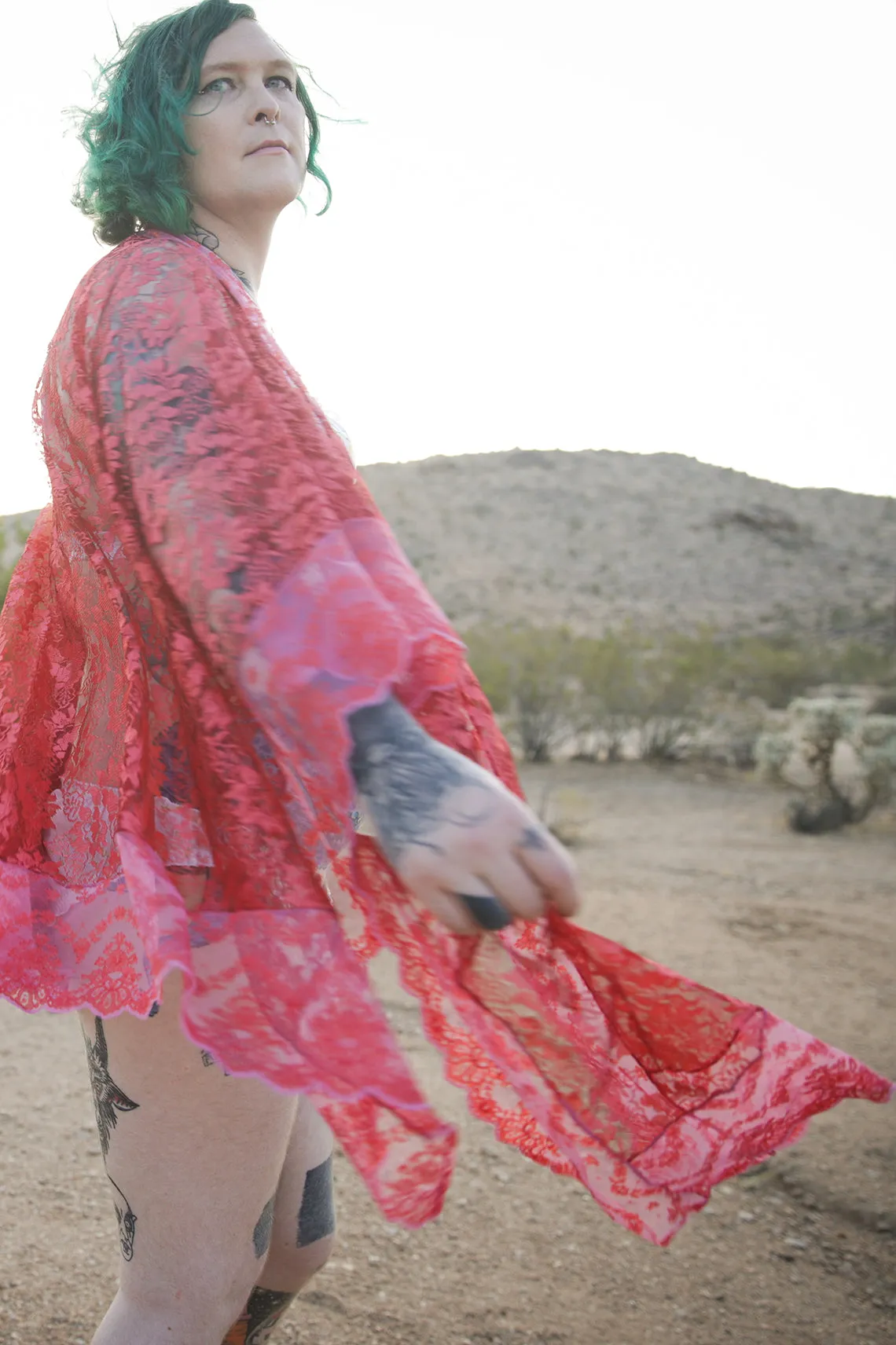 Rosedore Red Lace Shawl Style Robe