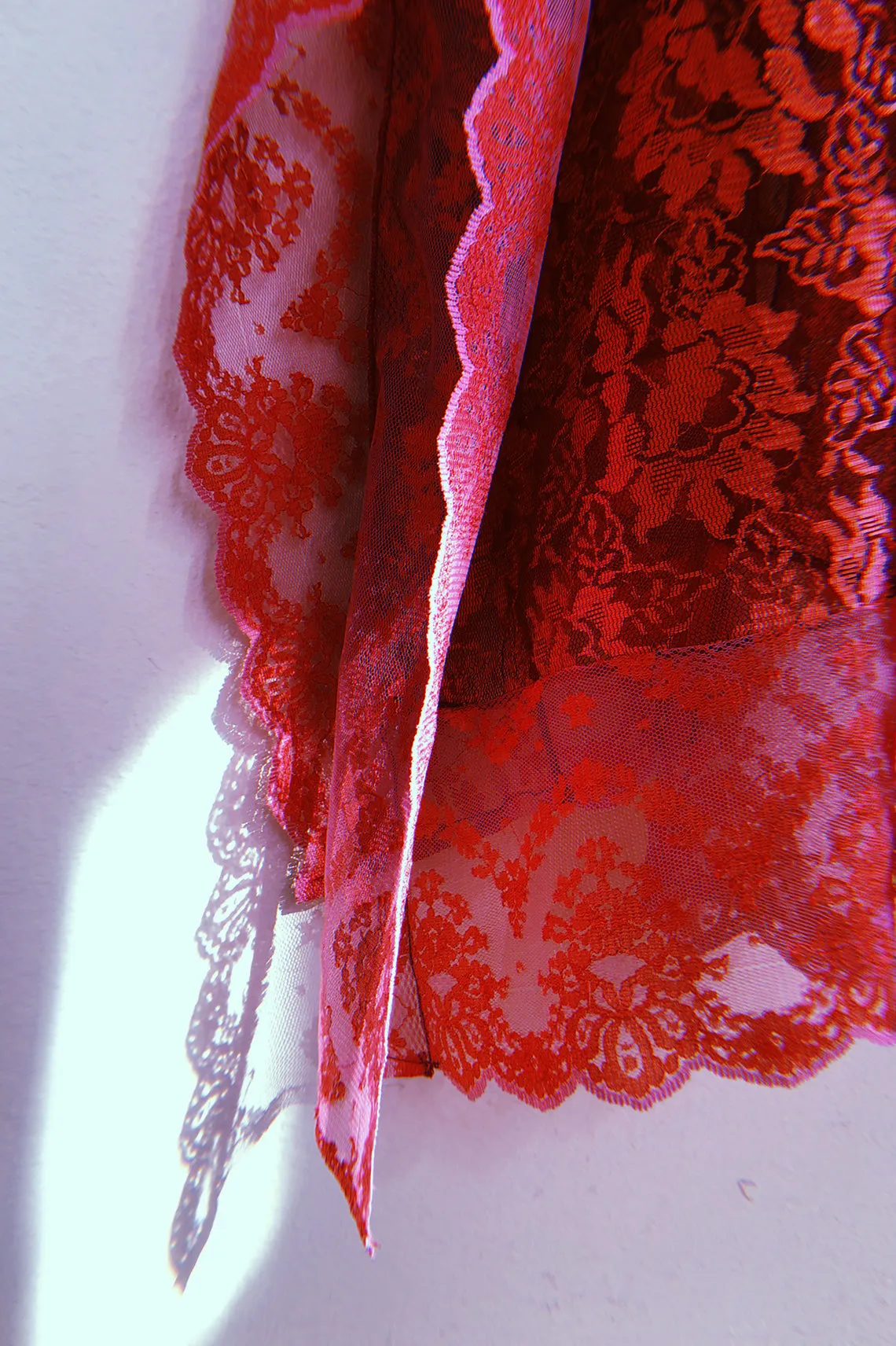 Rosedore Red Lace Shawl Style Robe